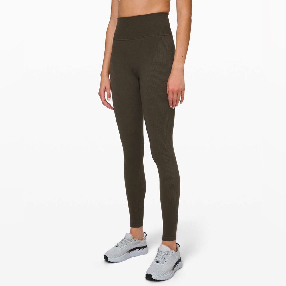 Lululemon Keep The Heat Thermal Tight *28" - Dark Olive Green Legging